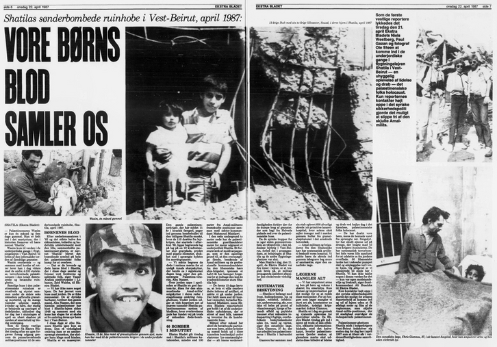 Beirut Lebanon April 1987 Ekstra Bladet visits the bombed-out Shatila refugee camp. © Photo: Ole Steen / Ekstra Bladet / Scanpix
