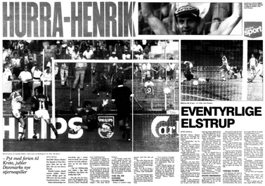 European Football Championship 1992, Henrik Larsen 1-0, Denmark-France. © Photo: Ole Steen / Scanpix