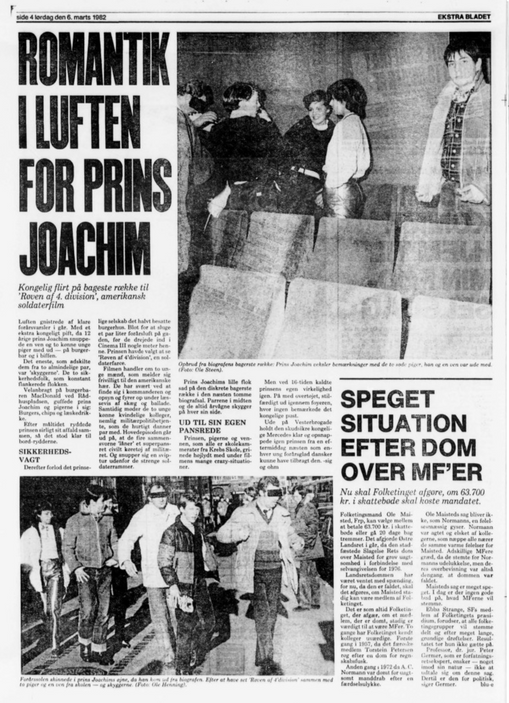  Prince Joachim.. flirting in the back row of the cinema 06.03.1982 © Photo: Ole Steen/Ekstra Bladet/Scanpix
