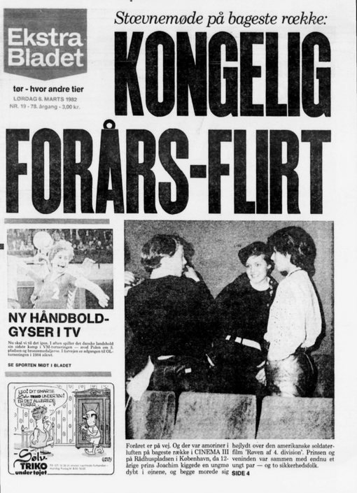  Prince Joachim.. flirting in the back row of the cinema 06.03.1982 © Photo: Ole Steen/Ekstra Bladet/Scanpix