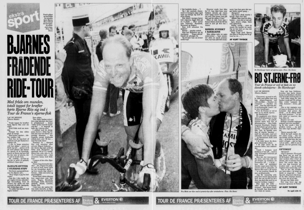 Cyclist Bjarne Riis, Tour de France, Lac de Medine 13 Juli 1993.  © Photo: Ole Steen/Scanpix 